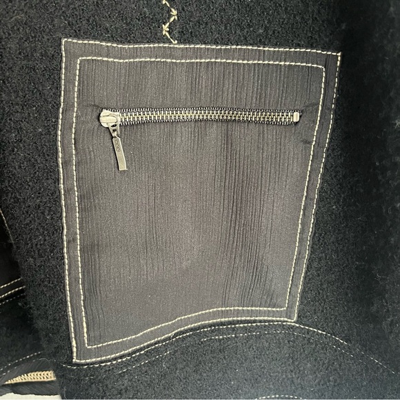 Chicos Vintage 100% Wool Button Front Mock Neck Jacket Size Large - Picture 6 of 11